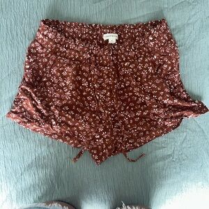 Aeropostale Red Floral High Waist Women's Shorts